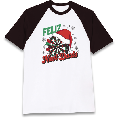 Feliz Navidarts Raglan T-Shirt - Festive Darts Gift