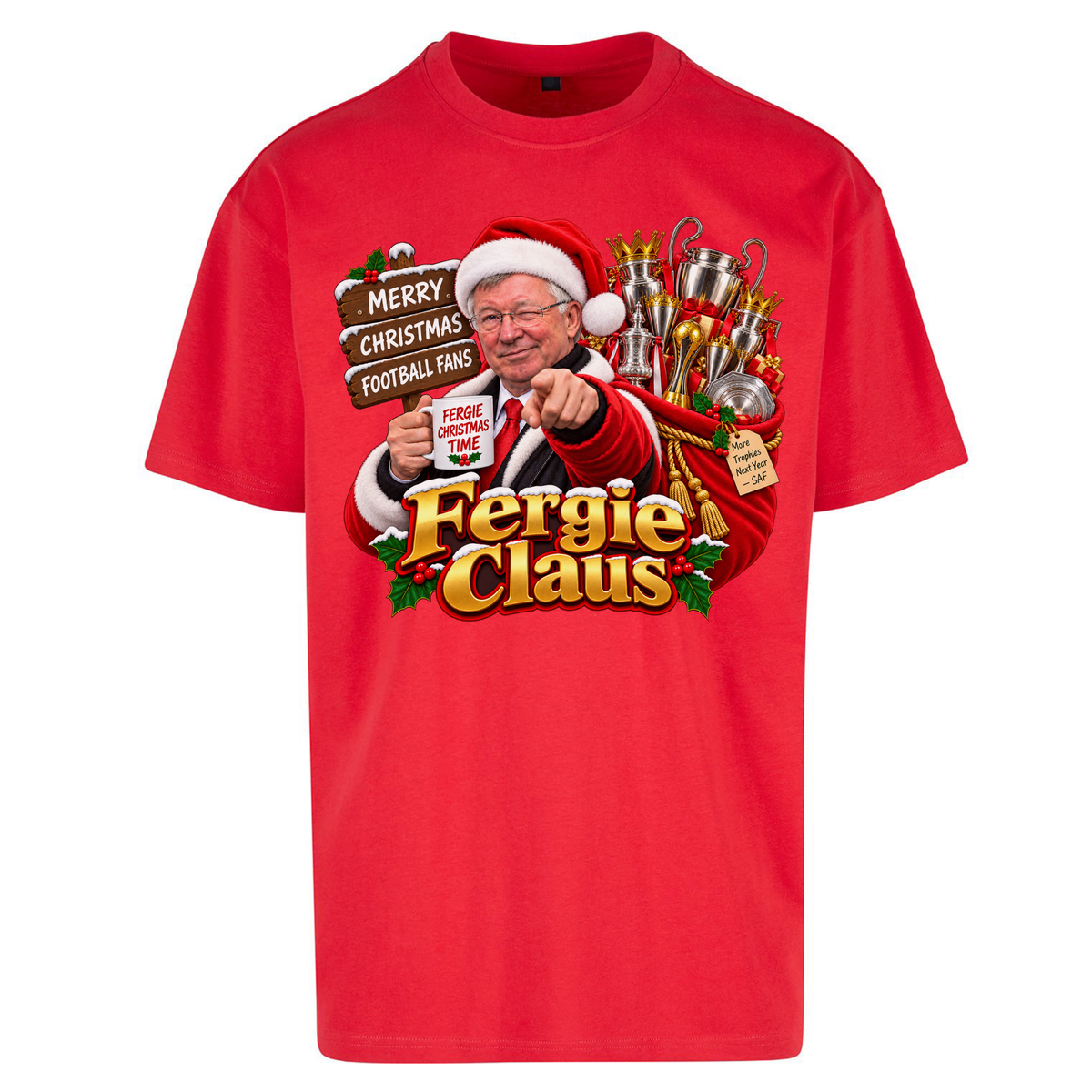 Man United Christmas Oversized T-Shirt
