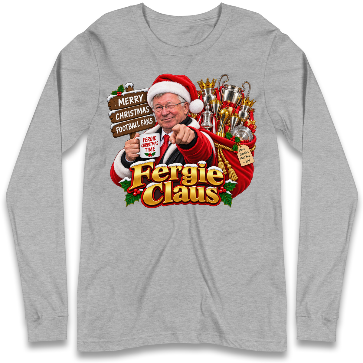 Man United Christmas Long Sleeve T-Shirt