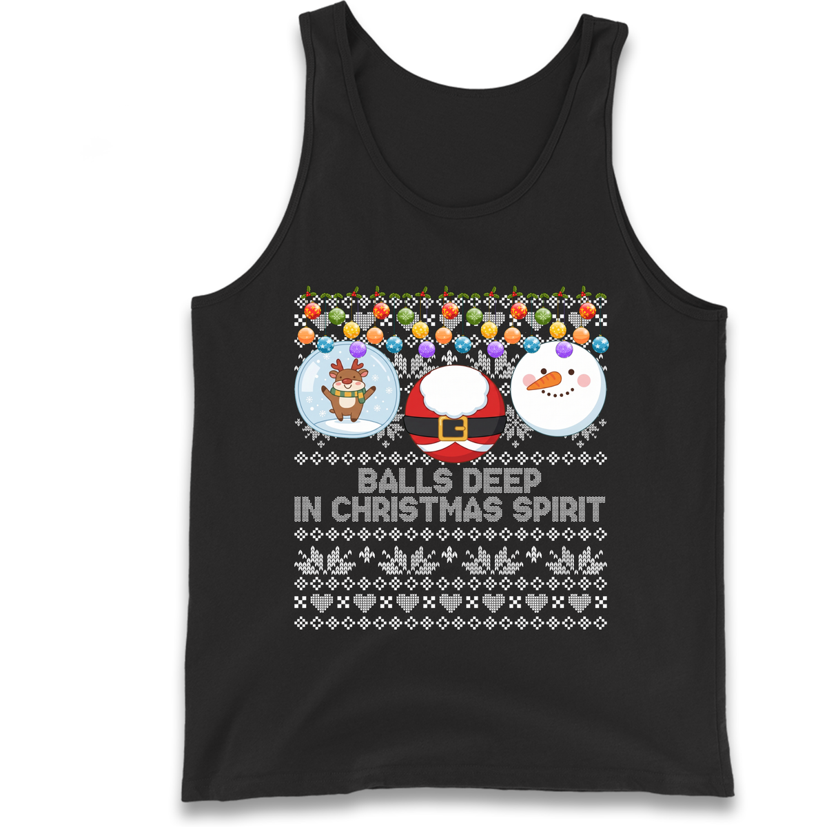 Balls Deep in Christmas Spirit Christmas Jumper Tank Top