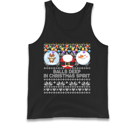 Balls Deep in Christmas Spirit Christmas Jumper Tank Top