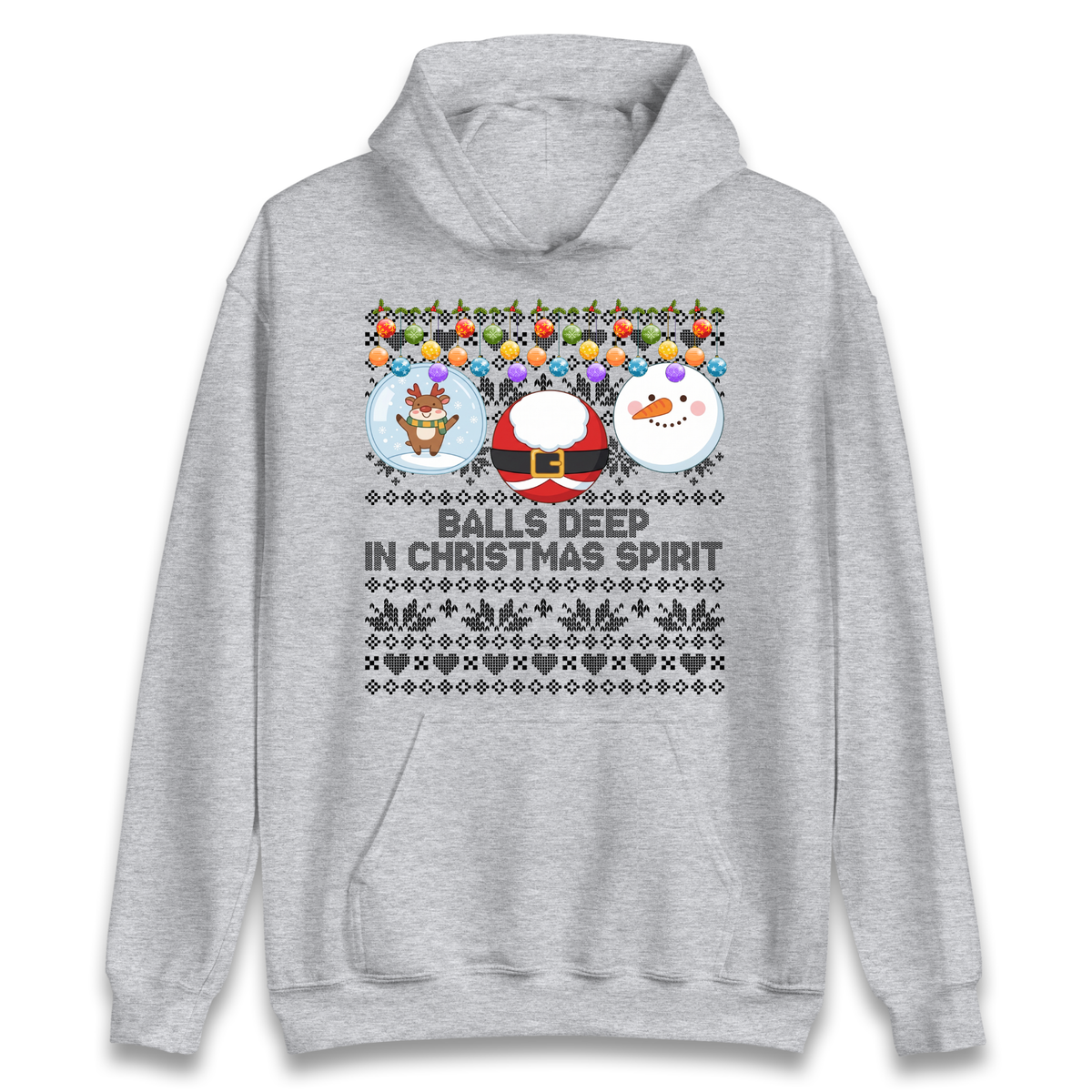 Balls Deep in Christmas Spirit Christmas Jumper Hoodie