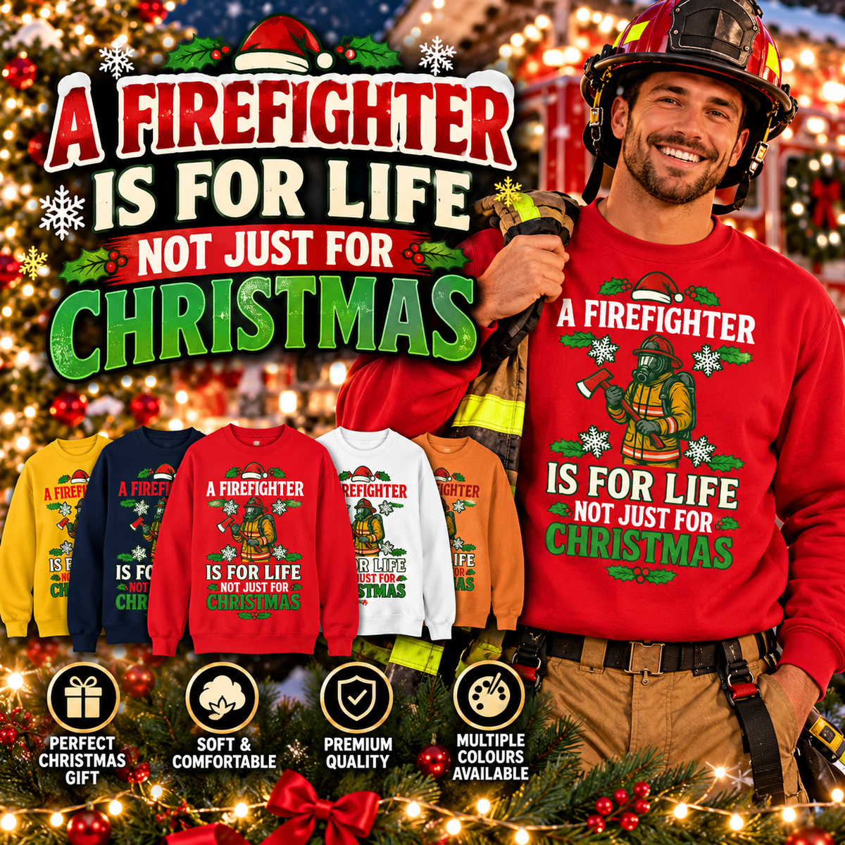 Firefighter Christmas Jumper