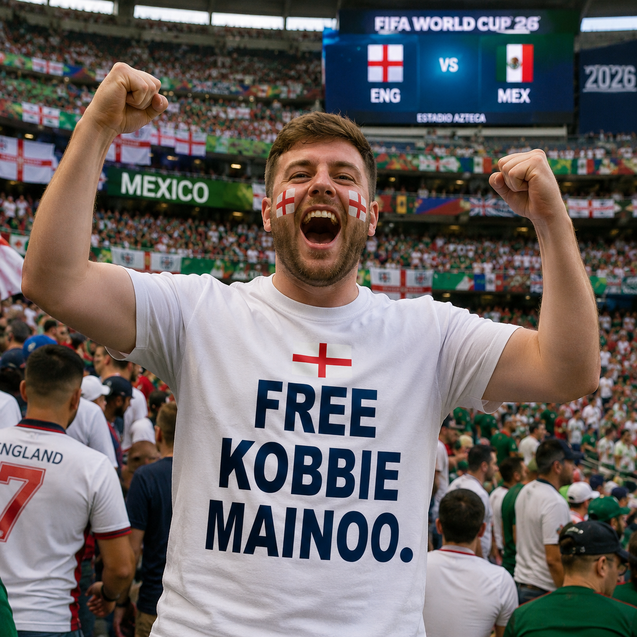 Free Kobbie Mainoo England Football Shirt