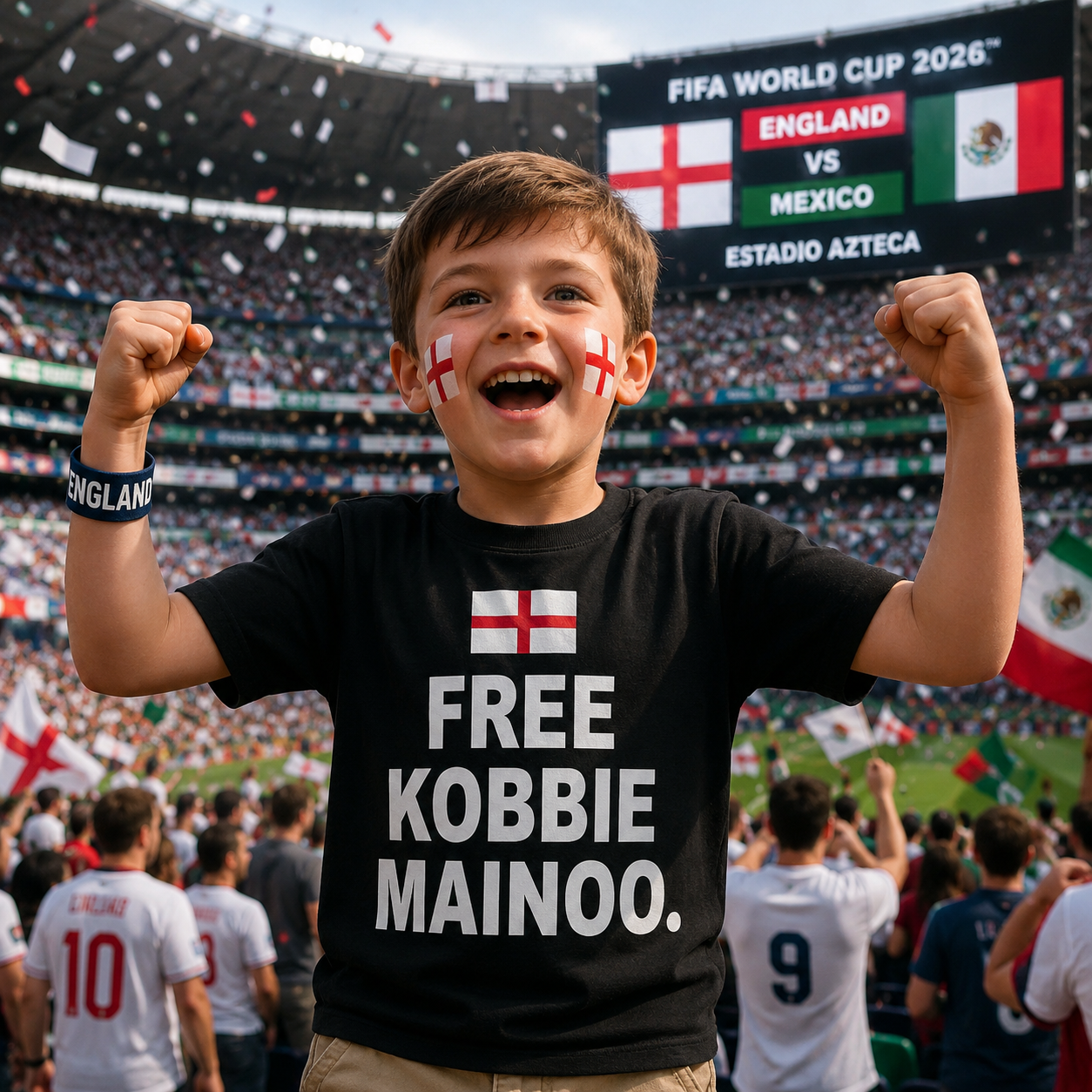 Free Kobbie Mainoo England Football Shirt