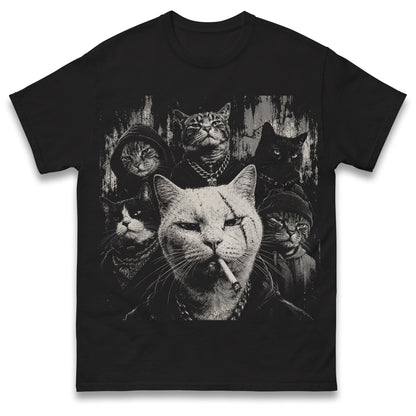 Funny Gangster Cat Shirt Meme Cats Graphic Tee Vintage Cat Lover Tee