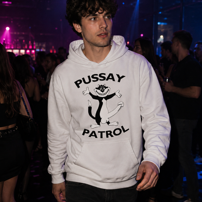Funny Stag Do Pussay Patrol Hoodie Rude Sarcastic Hooded Top Party Holiday Clubbing Gift