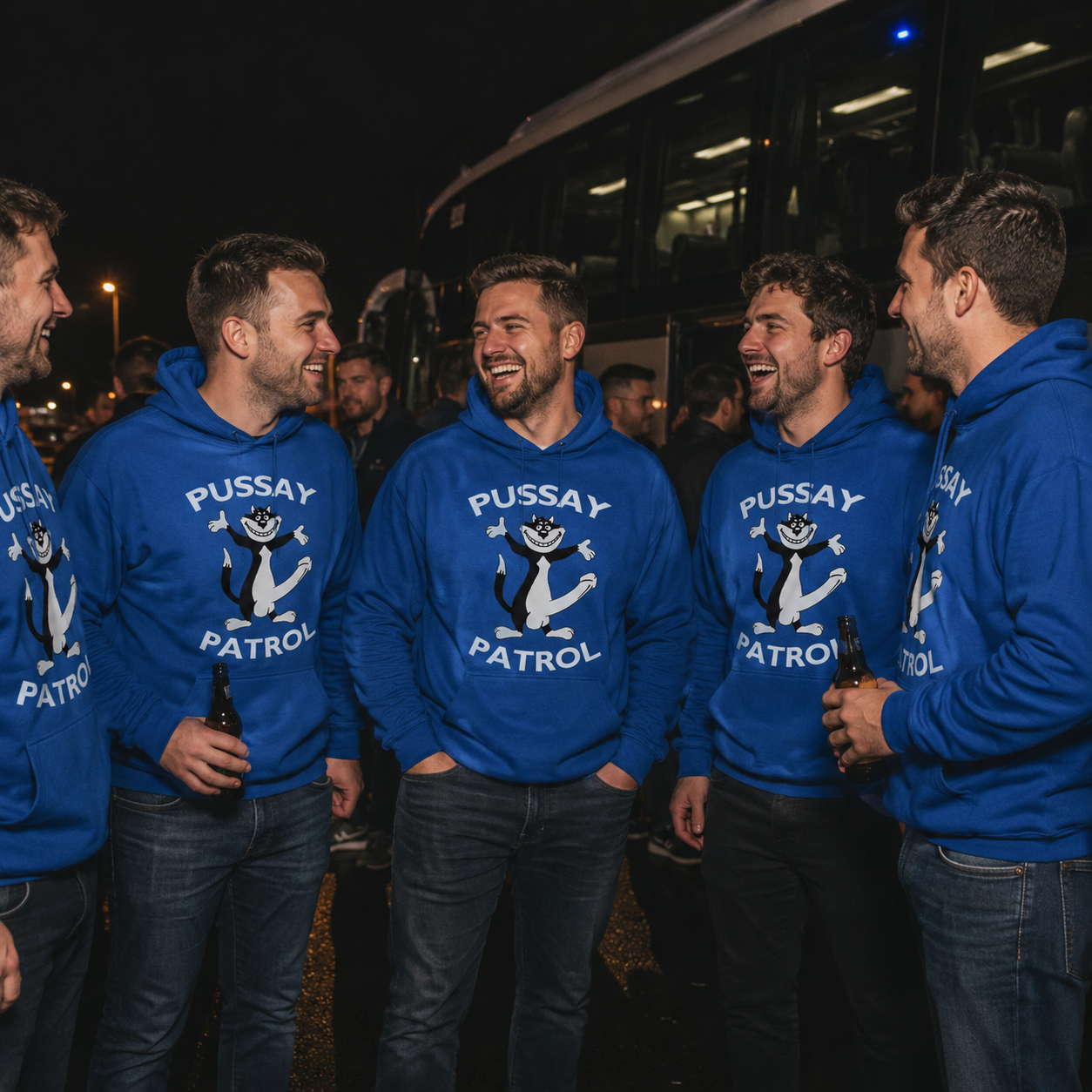 Funny Stag Do Pussay Patrol Hoodie Rude Sarcastic Hooded Top Party Holiday Clubbing Gift