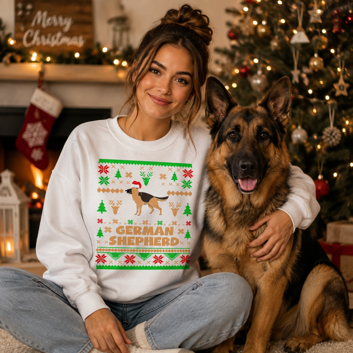German Shepherd Dog Christmas Jumper