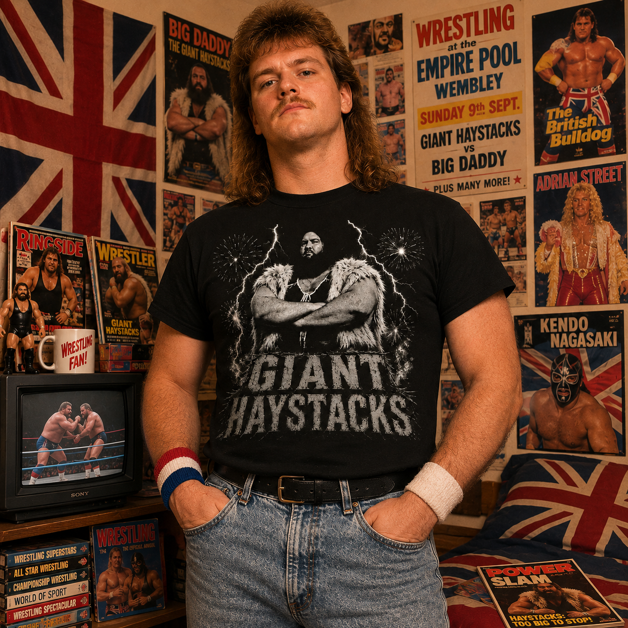 Giant Haystacks Pro Wrestling T Shirt