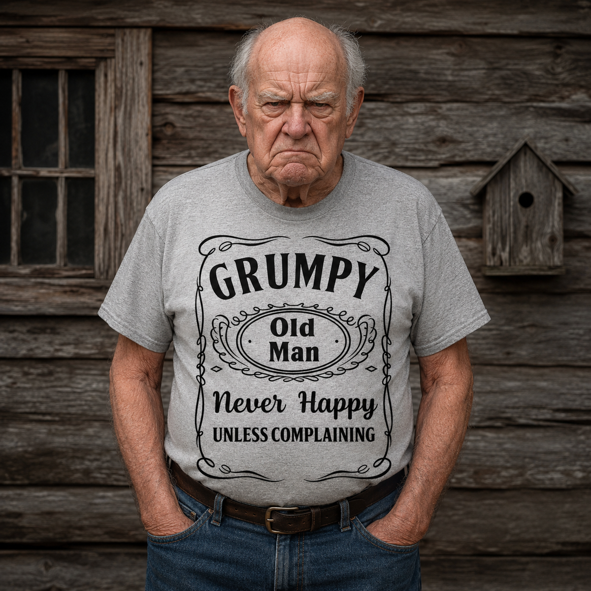 Grumpy Old Man Never Happy Unless Complaining T Shirt
