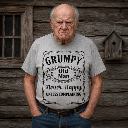 Grumpy Old Man Never Happy Unless Complaining T Shirt