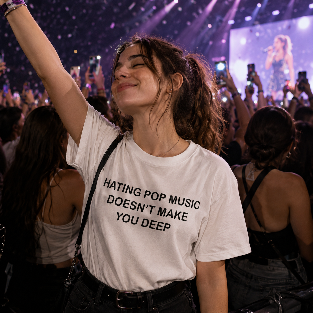 Hating Pop Music Doesn't Make You Deep Unisex Heavy Cotton Ironic Funny It Girl Meme Concert Shirt Sassy Unhinged Sarcastic Gift