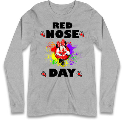 Red Nose Day Minnie Mouse Long Sleeve T Shirt