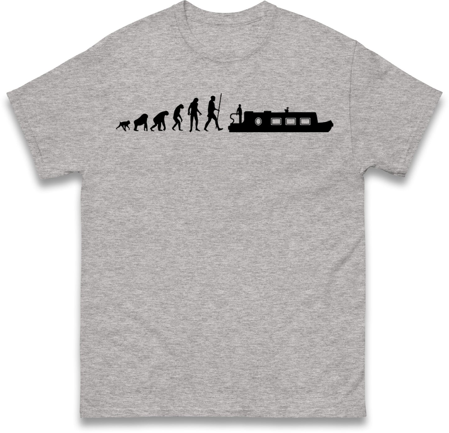 Human Evolution Canal boat T Shirt