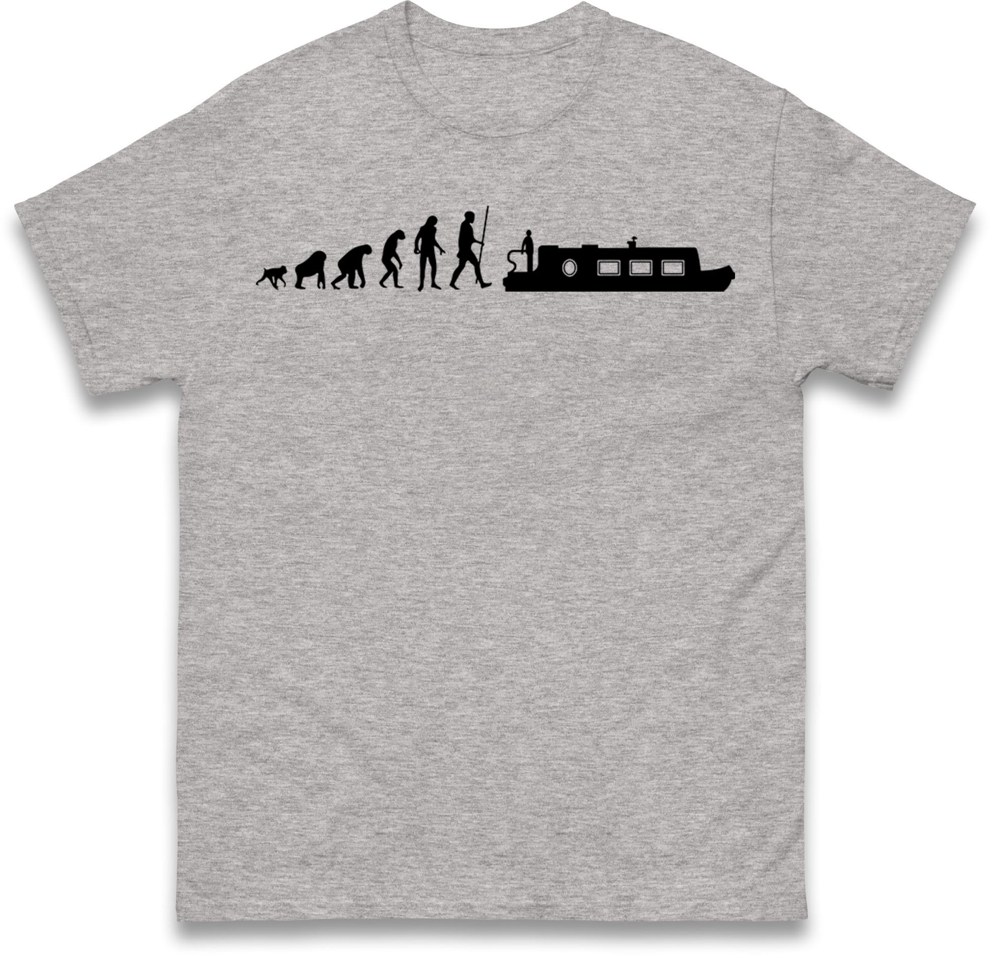 Human Evolution Canal boat T Shirt