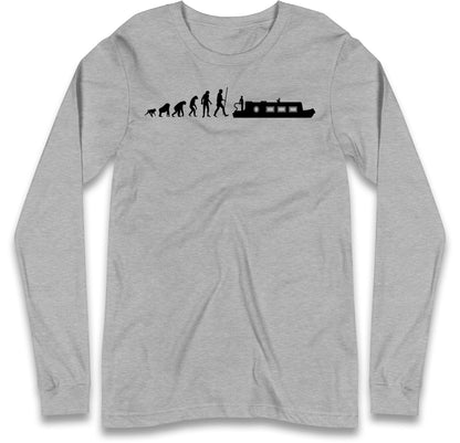 Human Evolution Canal boat Long Sleeve T Shirt