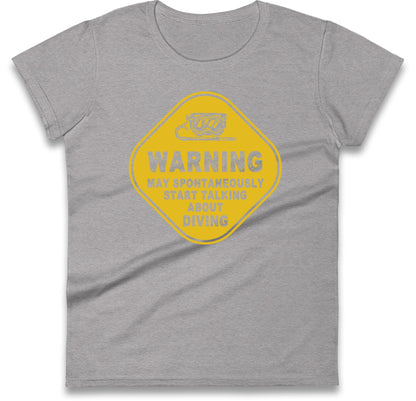 warning diving womens t shirt