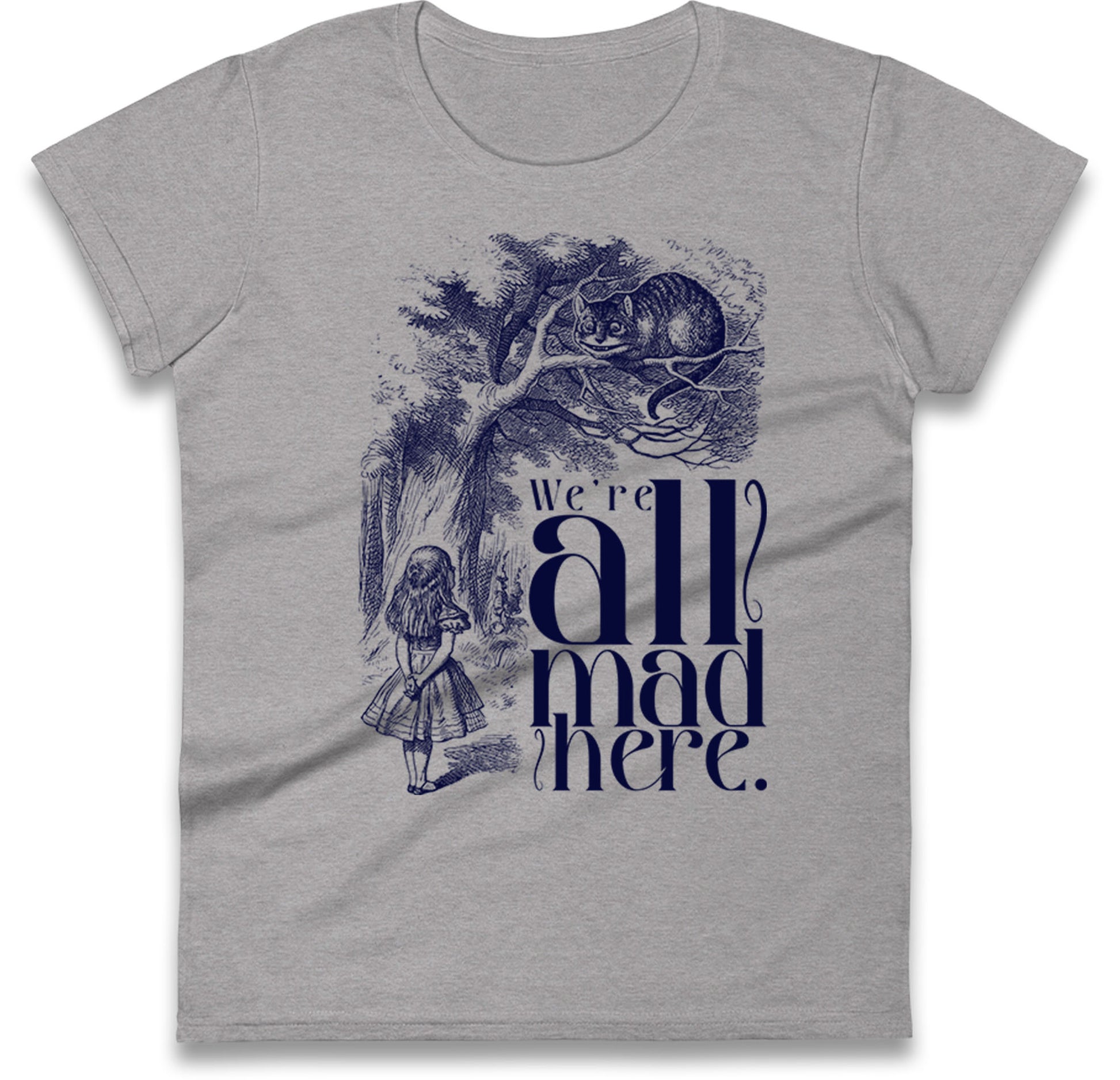 Alice And Cheshire Cat Womens T Shirt
