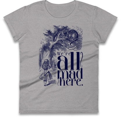 Alice And Cheshire Cat Womens T Shirt