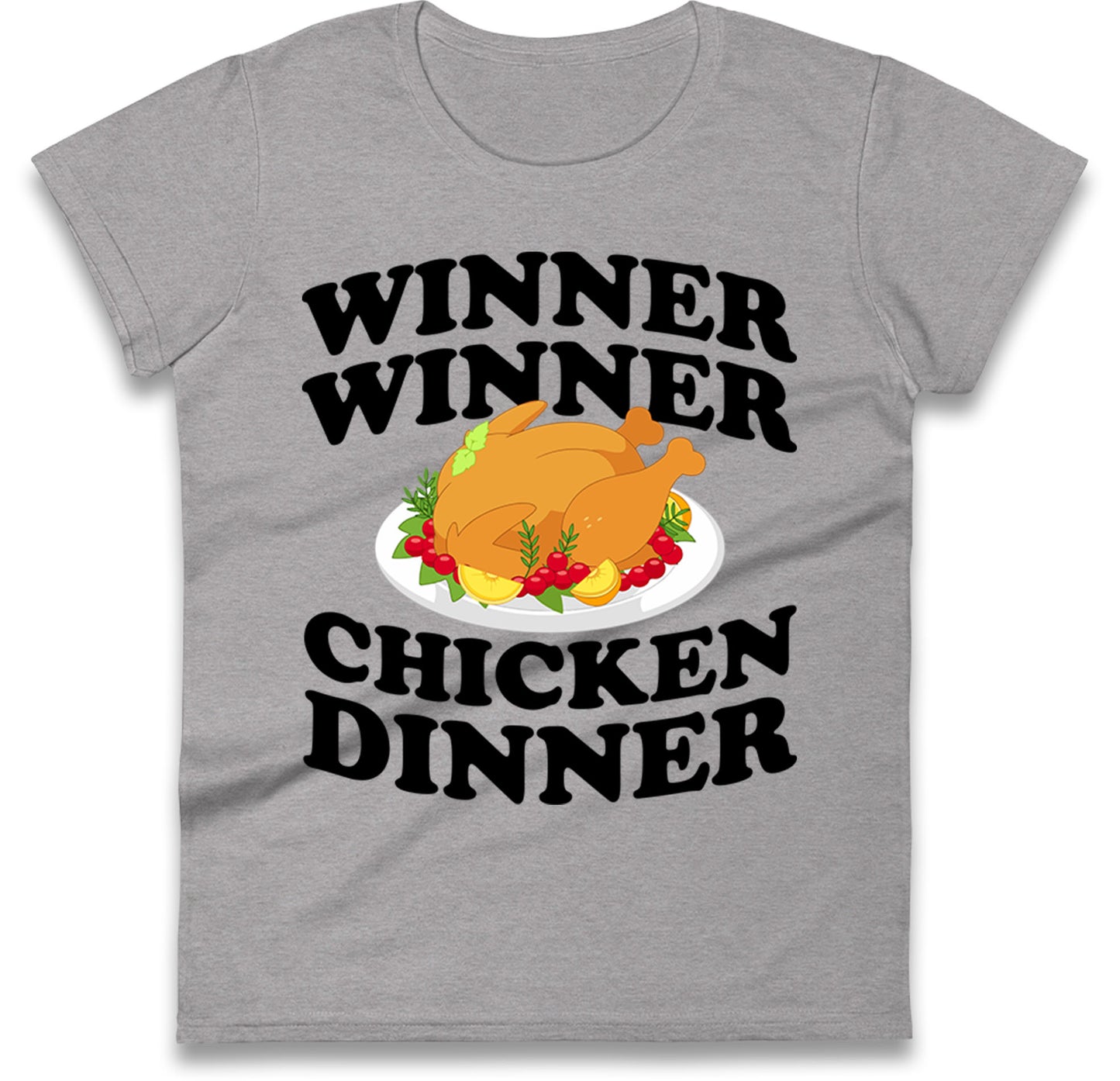Chicken Dinner Pubg Ladies T-Shirt