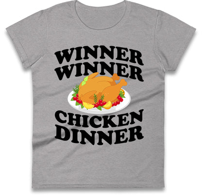 Chicken Dinner Pubg Ladies T-Shirt