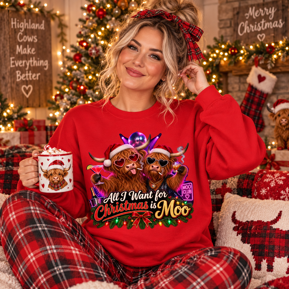 Highland Cow Christmas Jumper