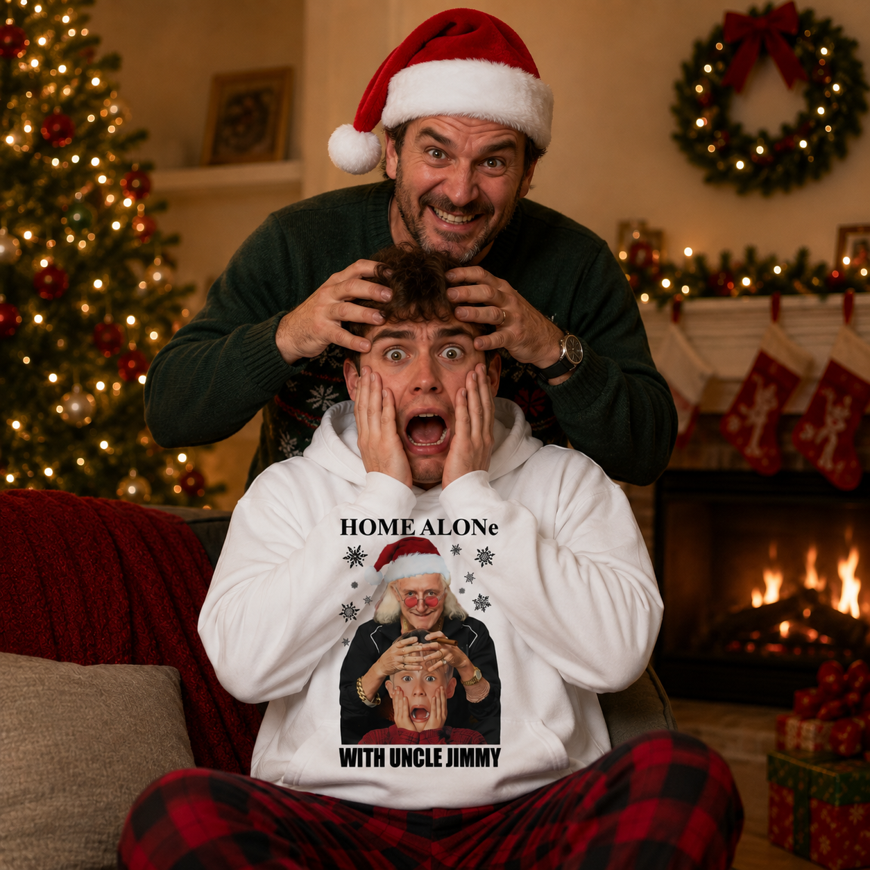 Home Alone With Uncle Jimmy Christmas Hoodie