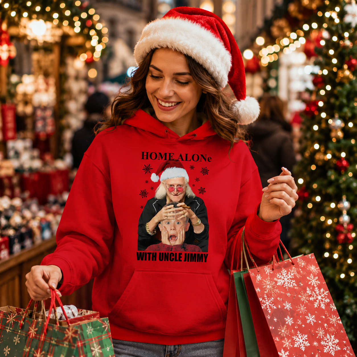 Home Alone With Uncle Jimmy Christmas Hoodie