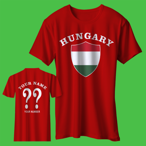 Personalised Hungary Football Shirt with any Name & Number