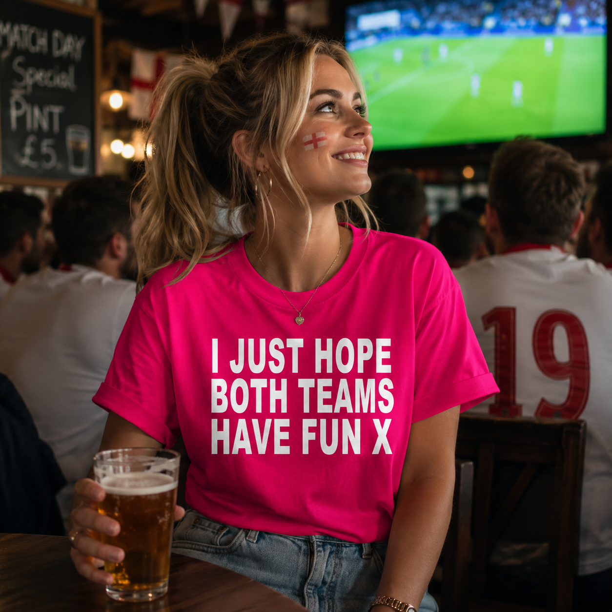 I Just Hope Both Teams Have Fun T Shirt Funny Football World Cup Wife Tee Girlfriend Football Shirt