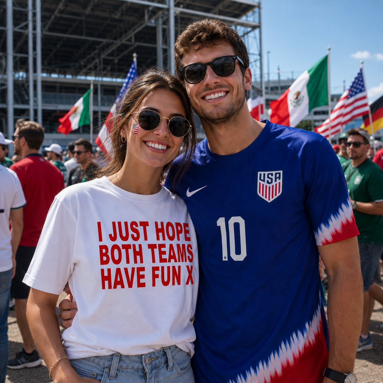 I Just Hope Both Teams Have Fun T Shirt Funny Football World Cup Wife Tee Girlfriend Football Shirt