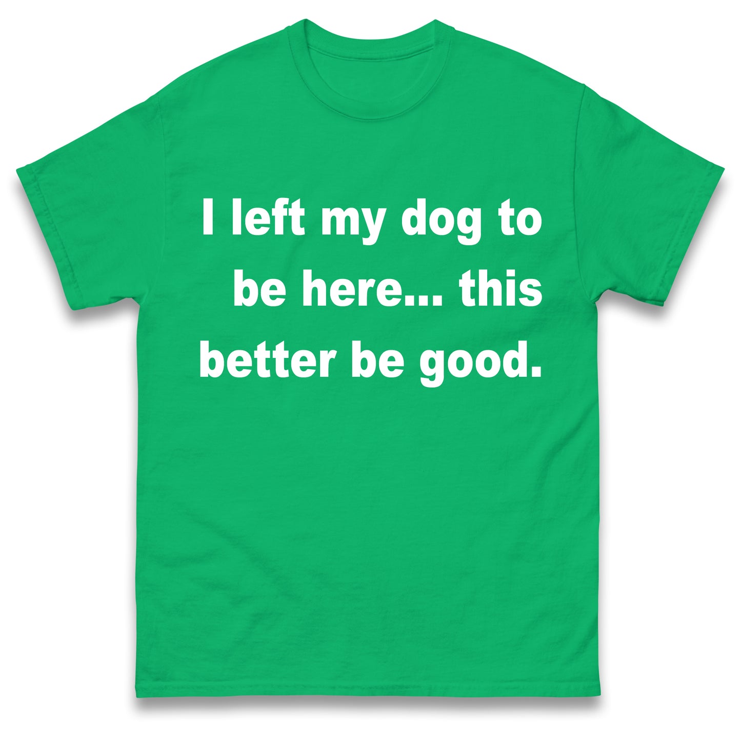 I Left My Dog to Be Here This Better Be Good T Shirt