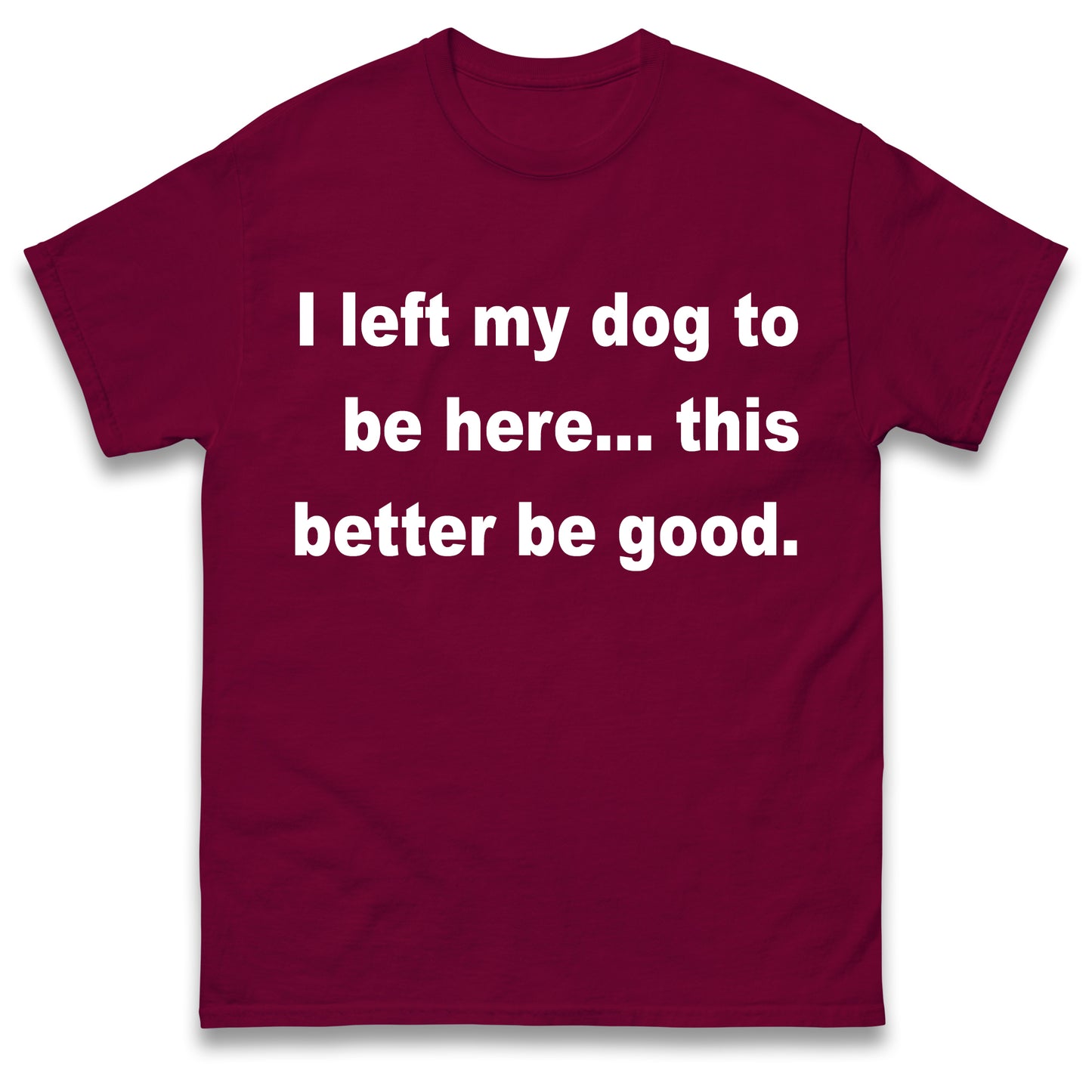 I Left My Dog to Be Here This Better Be Good T Shirt