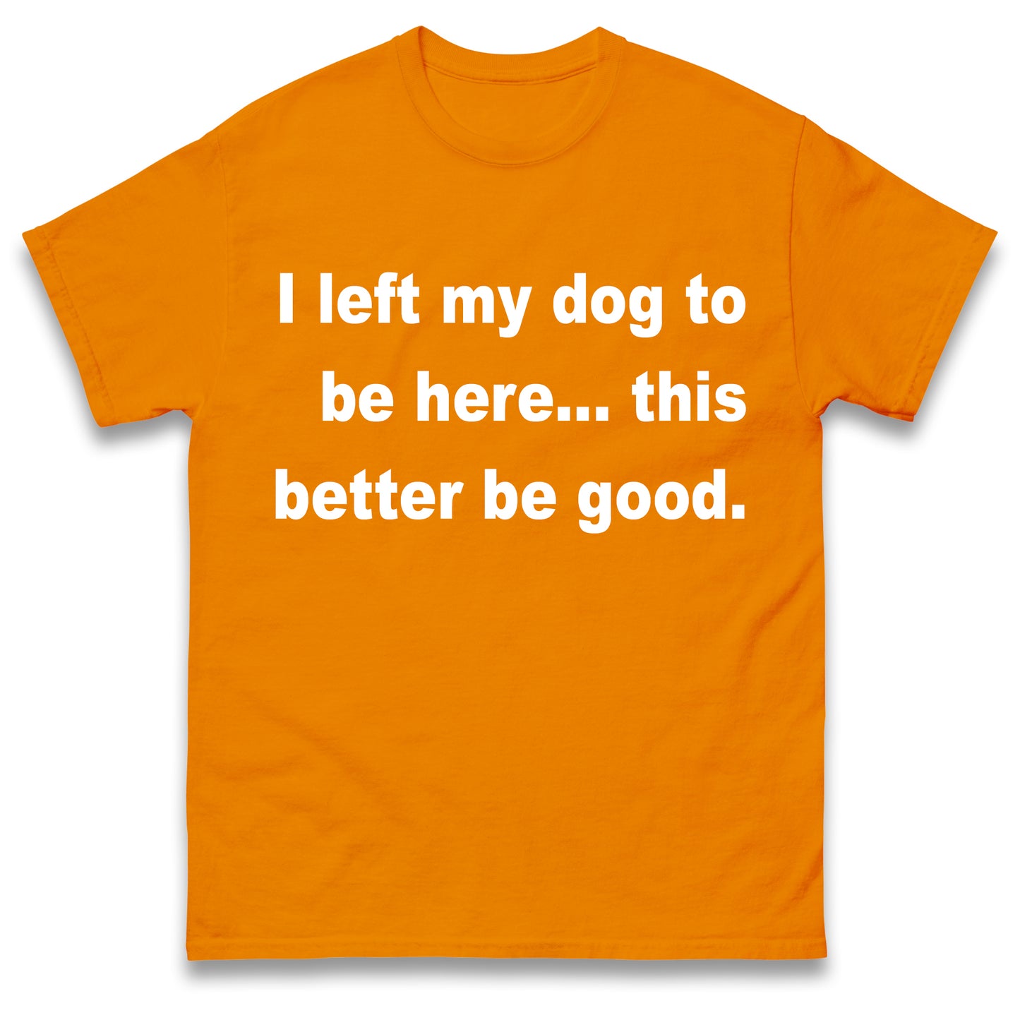 I Left My Dog to Be Here This Better Be Good T Shirt