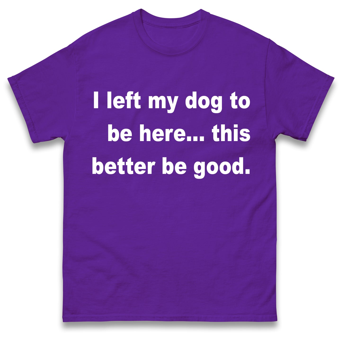 I Left My Dog to Be Here This Better Be Good T Shirt