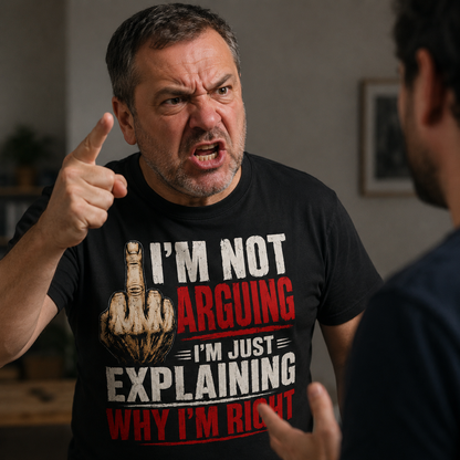 I'm Not Arguing Men's T-Shirt, Funny Birthday Christmas, Xmas, Stocking Filler Presents Gifts For Him Son Men Dad Boyfriend Husband