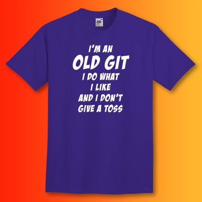 I'm an Old Git I Do What I Like T-Shirt Purple