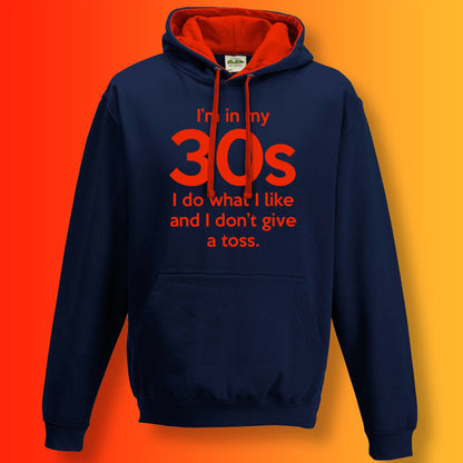 I'm In My 30s I Do What I Like Hoodie Navy Flame Red