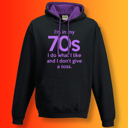 I'm In My 70s I Do What I Like Hoodie Black Purple