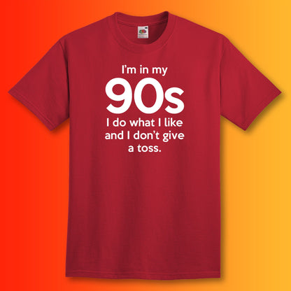 I'm In My 90s Don't Give a Toss T-Shirt Brick Red