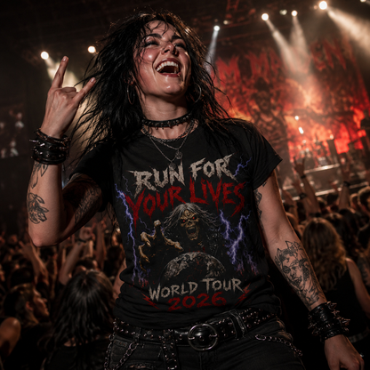 Iron Maiden Run for Your Lives World Tour 2026 T Shirt