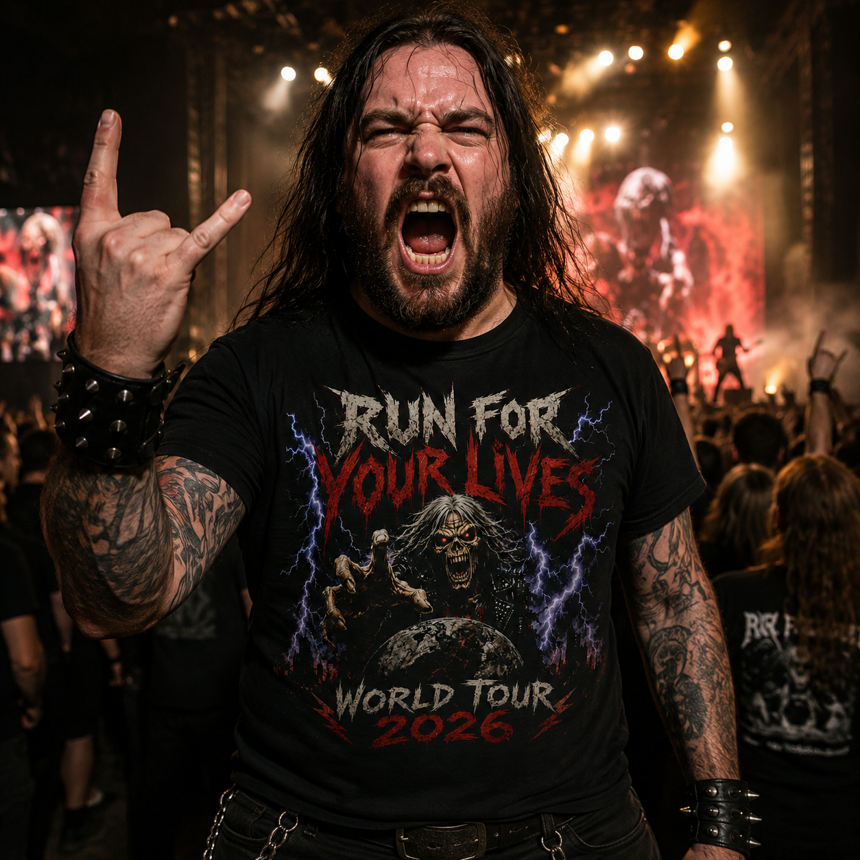 Iron Maiden Run for Your Lives World Tour 2026 T Shirt