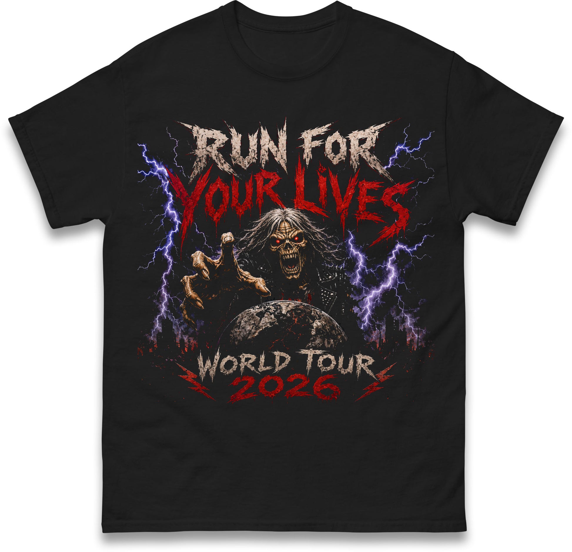 Iron Maiden Run for Your Lives World Tour 2026 T Shirt