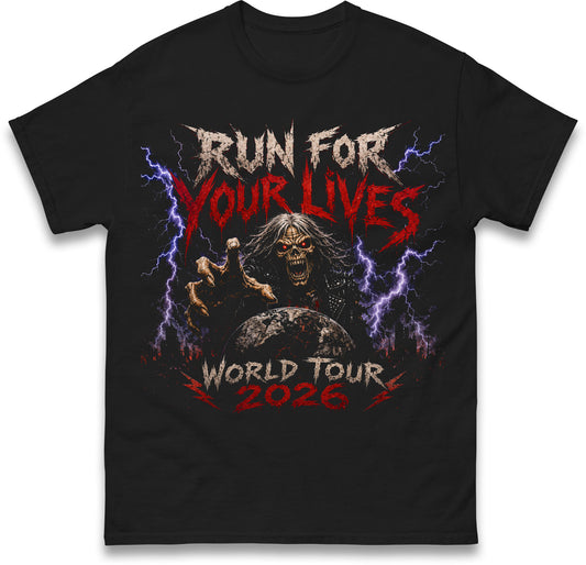 Iron Maiden Run for Your Lives World Tour 2026 T Shirt