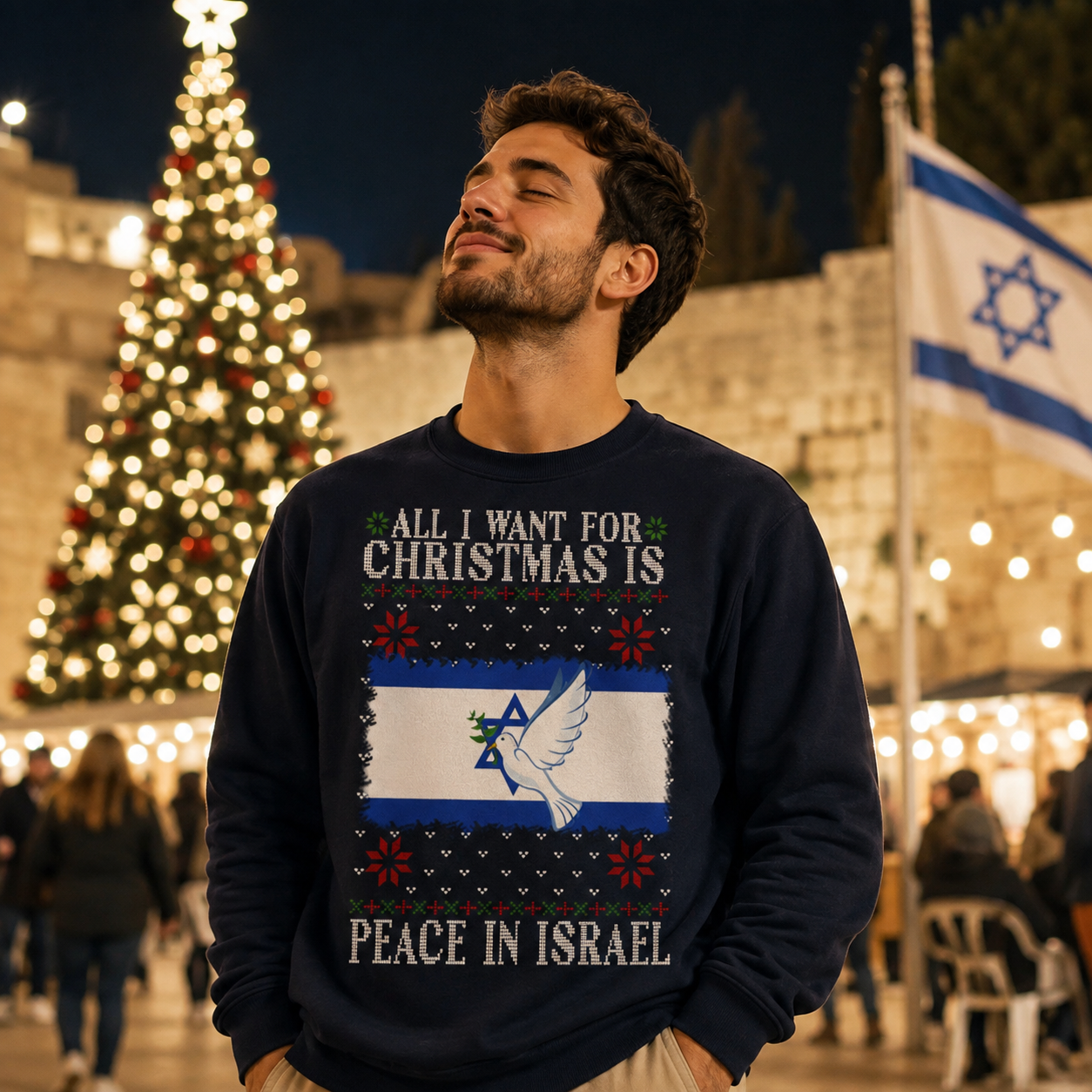 Israel Peace Christmas Jumper