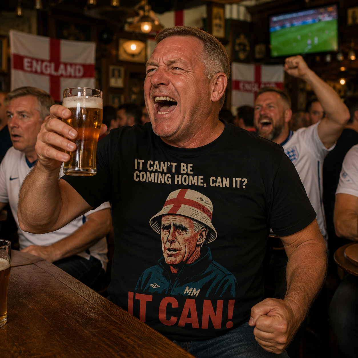 It Can't Be Coming Home Mick McCarthy England Football Shirt