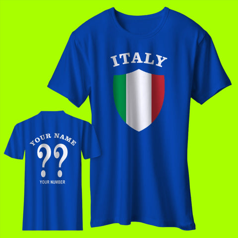 Personalised Italy Football Shirt with any Name & Number