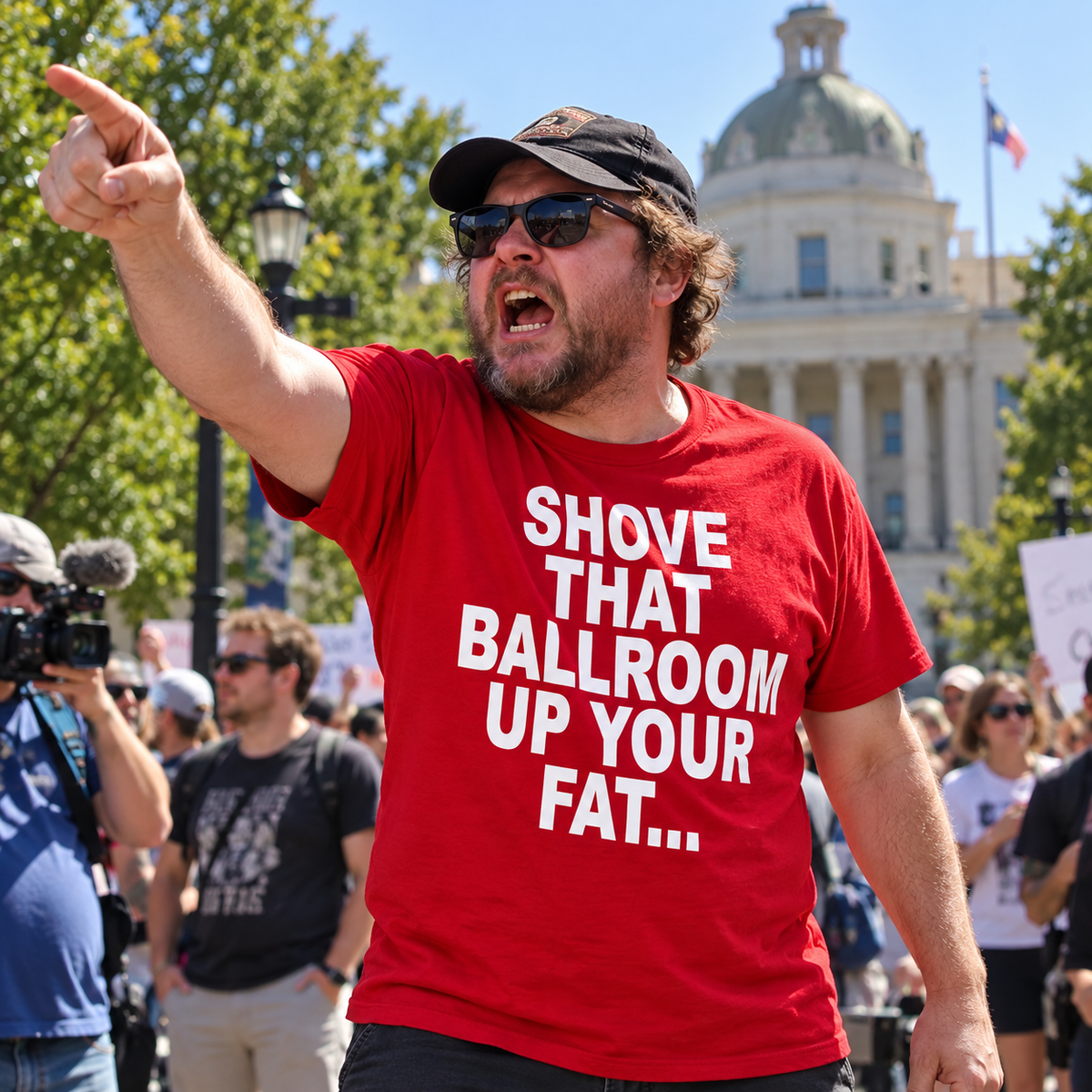 Jimmy Kimmel Donald Trump Heckler Shove That Ballroom up Your Fat Ass T Shirt