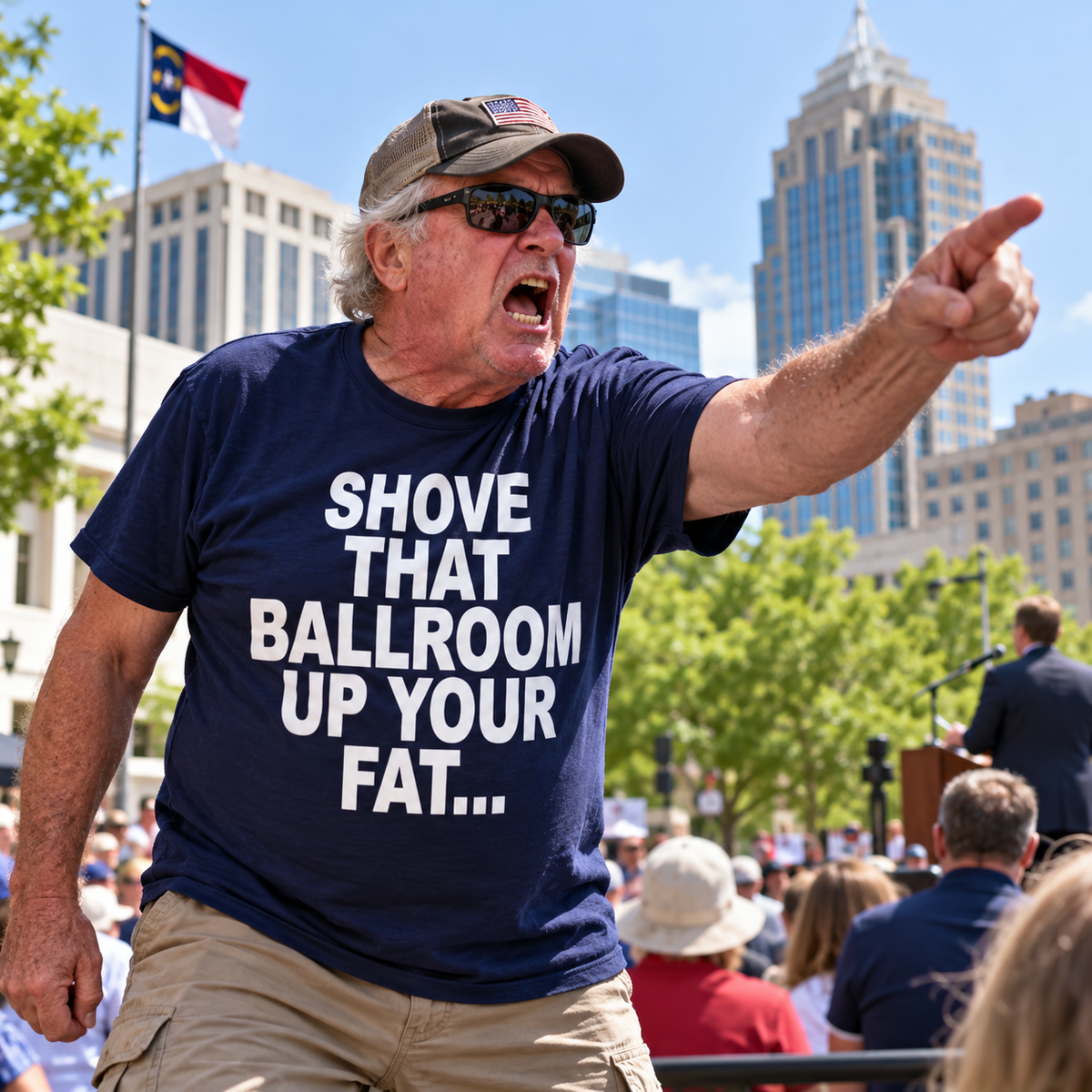 Jimmy Kimmel Donald Trump Heckler Shove That Ballroom up Your Fat Ass T Shirt
